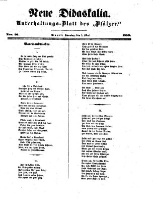 Neue Didaskalia (Pfälzer) Sonntag 1. Mai 1859