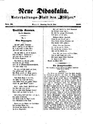 Neue Didaskalia (Pfälzer) Sonntag 19. Juni 1859