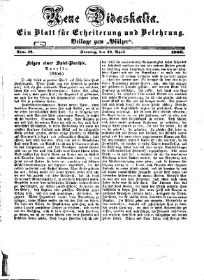 Neue Didaskalia (Pfälzer) Sonntag 29. April 1860