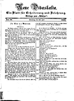 Neue Didaskalia (Pfälzer) Sonntag 29. Juli 1860