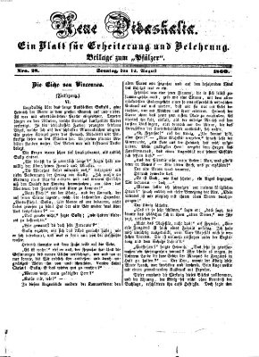 Neue Didaskalia (Pfälzer) Sonntag 12. August 1860