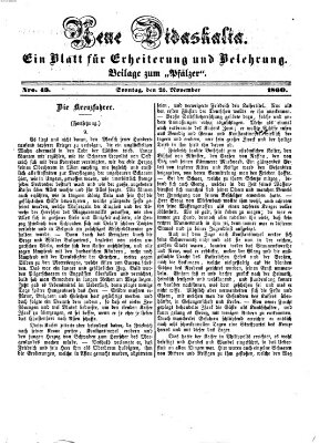 Neue Didaskalia (Pfälzer) Sonntag 25. November 1860