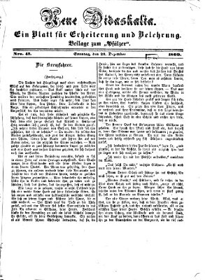 Neue Didaskalia (Pfälzer) Sonntag 23. Dezember 1860