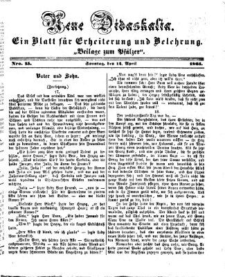 Neue Didaskalia (Pfälzer) Sonntag 14. April 1861