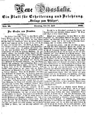 Neue Didaskalia (Pfälzer) Sonntag 14. Juli 1861