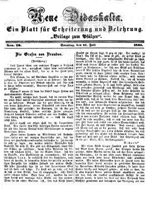 Neue Didaskalia (Pfälzer) Sonntag 21. Juli 1861