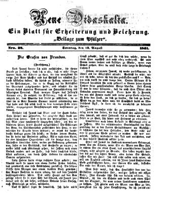 Neue Didaskalia (Pfälzer) Sonntag 18. August 1861