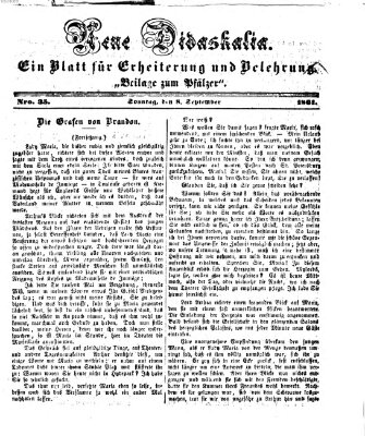 Neue Didaskalia (Pfälzer) Sonntag 8. September 1861