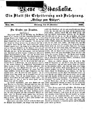 Neue Didaskalia (Pfälzer) Sonntag 13. Oktober 1861