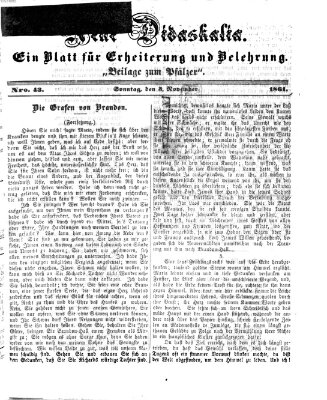 Neue Didaskalia (Pfälzer) Sonntag 3. November 1861