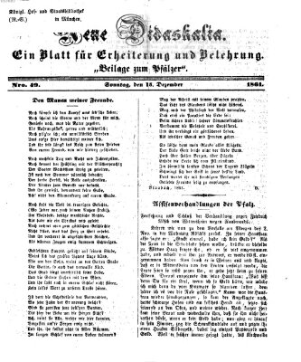 Neue Didaskalia (Pfälzer) Sonntag 15. Dezember 1861