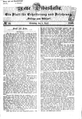 Neue Didaskalia (Pfälzer) Sonntag 6. April 1862