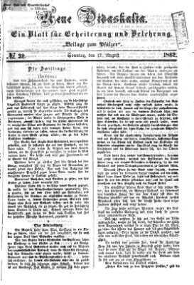 Neue Didaskalia (Pfälzer) Sonntag 17. August 1862