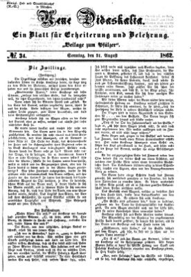 Neue Didaskalia (Pfälzer) Sonntag 31. August 1862