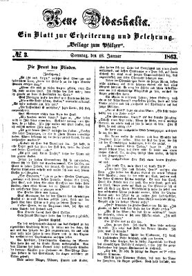 Neue Didaskalia (Pfälzer) Sonntag 18. Januar 1863