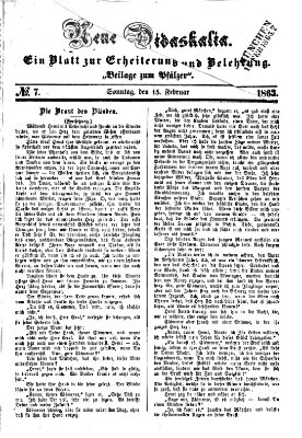 Neue Didaskalia (Pfälzer) Sonntag 15. Februar 1863