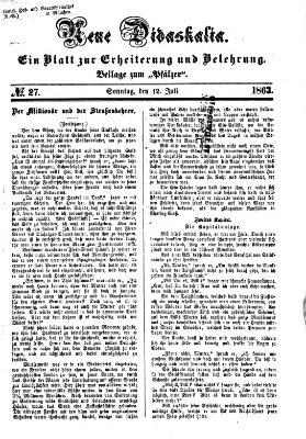 Neue Didaskalia (Pfälzer) Sonntag 12. Juli 1863