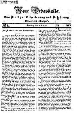 Neue Didaskalia (Pfälzer) Sonntag 9. August 1863