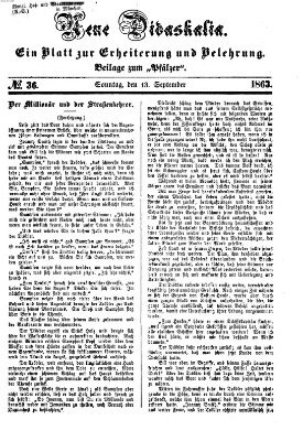 Neue Didaskalia (Pfälzer) Sonntag 13. September 1863