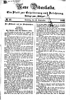 Neue Didaskalia (Pfälzer) Sonntag 20. September 1863