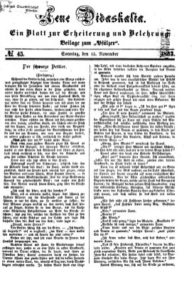 Neue Didaskalia (Pfälzer) Sonntag 15. November 1863