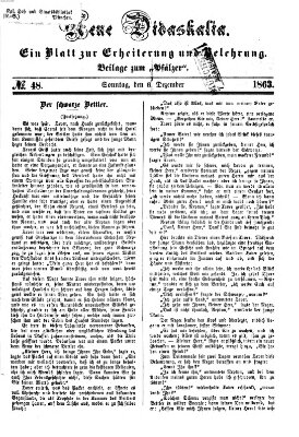 Neue Didaskalia (Pfälzer) Sonntag 6. Dezember 1863