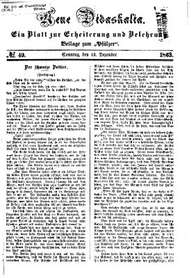 Neue Didaskalia (Pfälzer) Sonntag 13. Dezember 1863