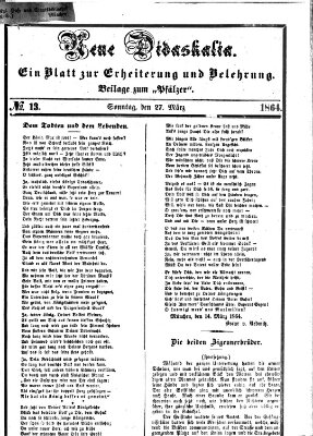 Neue Didaskalia (Pfälzer) Sonntag 27. März 1864