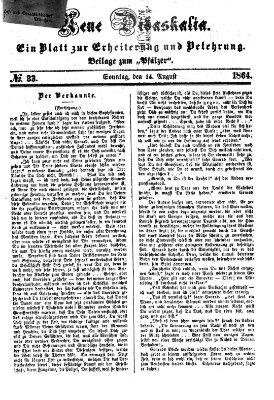 Neue Didaskalia (Pfälzer) Sonntag 14. August 1864