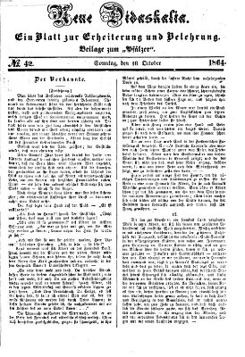 Neue Didaskalia (Pfälzer) Sonntag 16. Oktober 1864