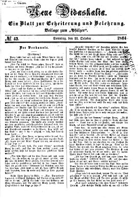 Neue Didaskalia (Pfälzer) Sonntag 23. Oktober 1864