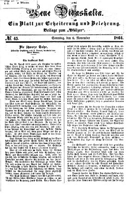 Neue Didaskalia (Pfälzer) Sonntag 6. November 1864