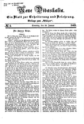 Neue Didaskalia (Pfälzer) Sonntag 29. Januar 1865