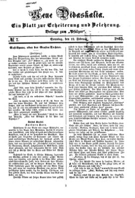 Neue Didaskalia (Pfälzer) Sonntag 12. Februar 1865