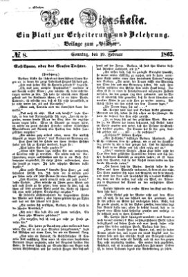 Neue Didaskalia (Pfälzer) Sonntag 19. Februar 1865