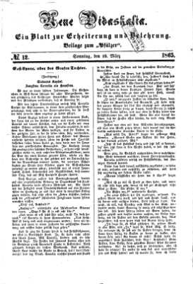 Neue Didaskalia (Pfälzer) Sonntag 19. März 1865