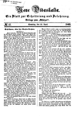 Neue Didaskalia (Pfälzer) Sonntag 23. April 1865