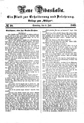 Neue Didaskalia (Pfälzer) Sonntag 9. Juli 1865