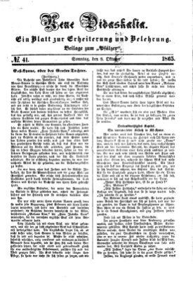 Neue Didaskalia (Pfälzer) Sonntag 8. Oktober 1865