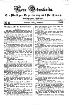 Neue Didaskalia (Pfälzer) Sonntag 5. November 1865