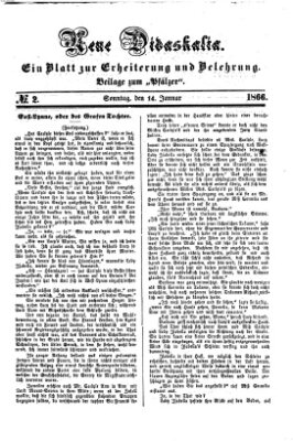 Neue Didaskalia (Pfälzer) Sonntag 14. Januar 1866