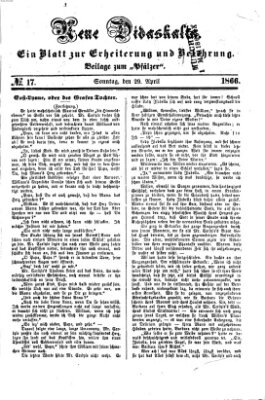 Neue Didaskalia (Pfälzer) Sonntag 29. April 1866