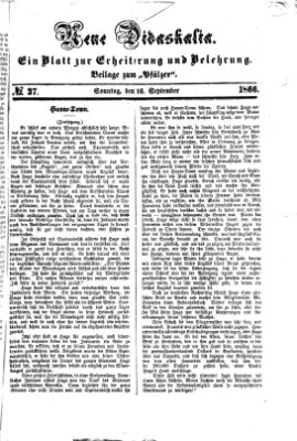 Neue Didaskalia (Pfälzer) Sonntag 16. September 1866