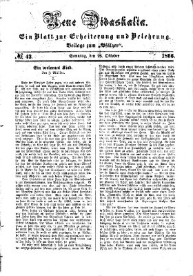 Neue Didaskalia (Pfälzer) Sonntag 28. Oktober 1866