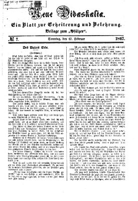 Neue Didaskalia (Pfälzer) Sonntag 17. Februar 1867