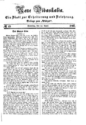 Neue Didaskalia (Pfälzer) Sonntag 14. April 1867