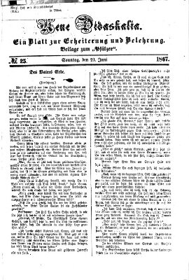 Neue Didaskalia (Pfälzer) Sonntag 23. Juni 1867