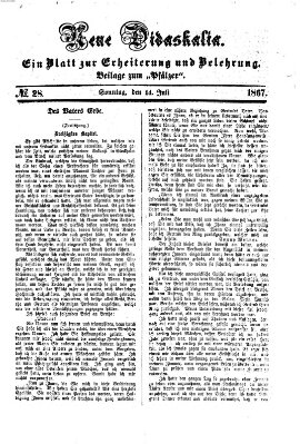 Neue Didaskalia (Pfälzer) Sonntag 14. Juli 1867