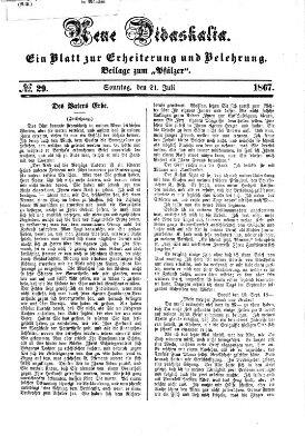 Neue Didaskalia (Pfälzer) Sonntag 21. Juli 1867