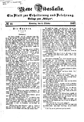 Neue Didaskalia (Pfälzer) Sonntag 6. Oktober 1867